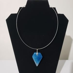 BLUE AGATE Wire NECKLACE
